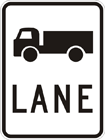 Truck lane sign