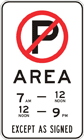 No parking area sign