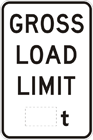 Gross load limit sign