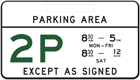 Parking area sign