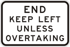 End keep left unless overtaking sign