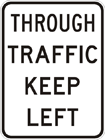 Through traffic keep left