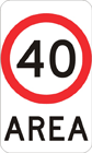 Area speed zone sign