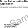 Sample driver authorisation renewal notice showing the customer reference number