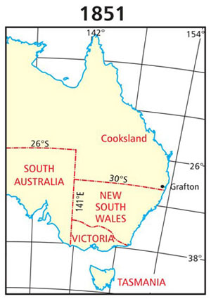 1851 map of the proposed Cooksland state border