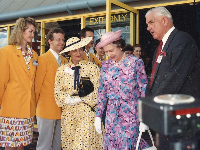 Queen Elizabeth II at the opening of Expo 88, Brisbane, 30 April 1988