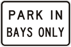 Park in bays only sign