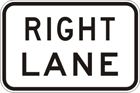 Right lane sign