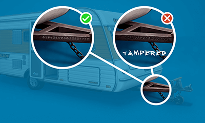 Correct and incorrect examples of chassis or Vehicle Identification Number (VIN) number on caravan A-frames