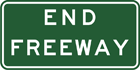 End freeway sign