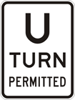 U-turn permitted sign