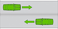 A road with double continuous centre lines