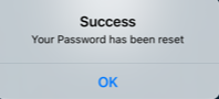 Success message shown after resetting password successfully