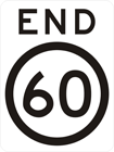 End speed limit sign