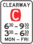 Clearway sign