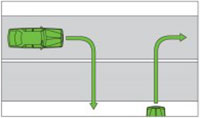 Car crossing a single continuous line