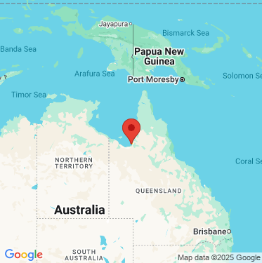 map of the location of the Karumba wave monitoring buoy in relation to Queensland