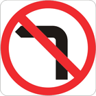 No left turn sign