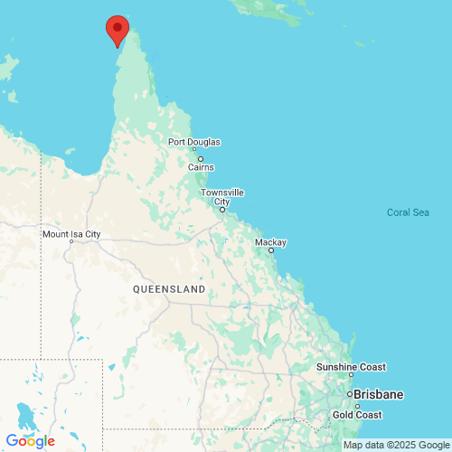 map of the location of the Skardon River Offshore wave monitoring buoy in relation to Queensland