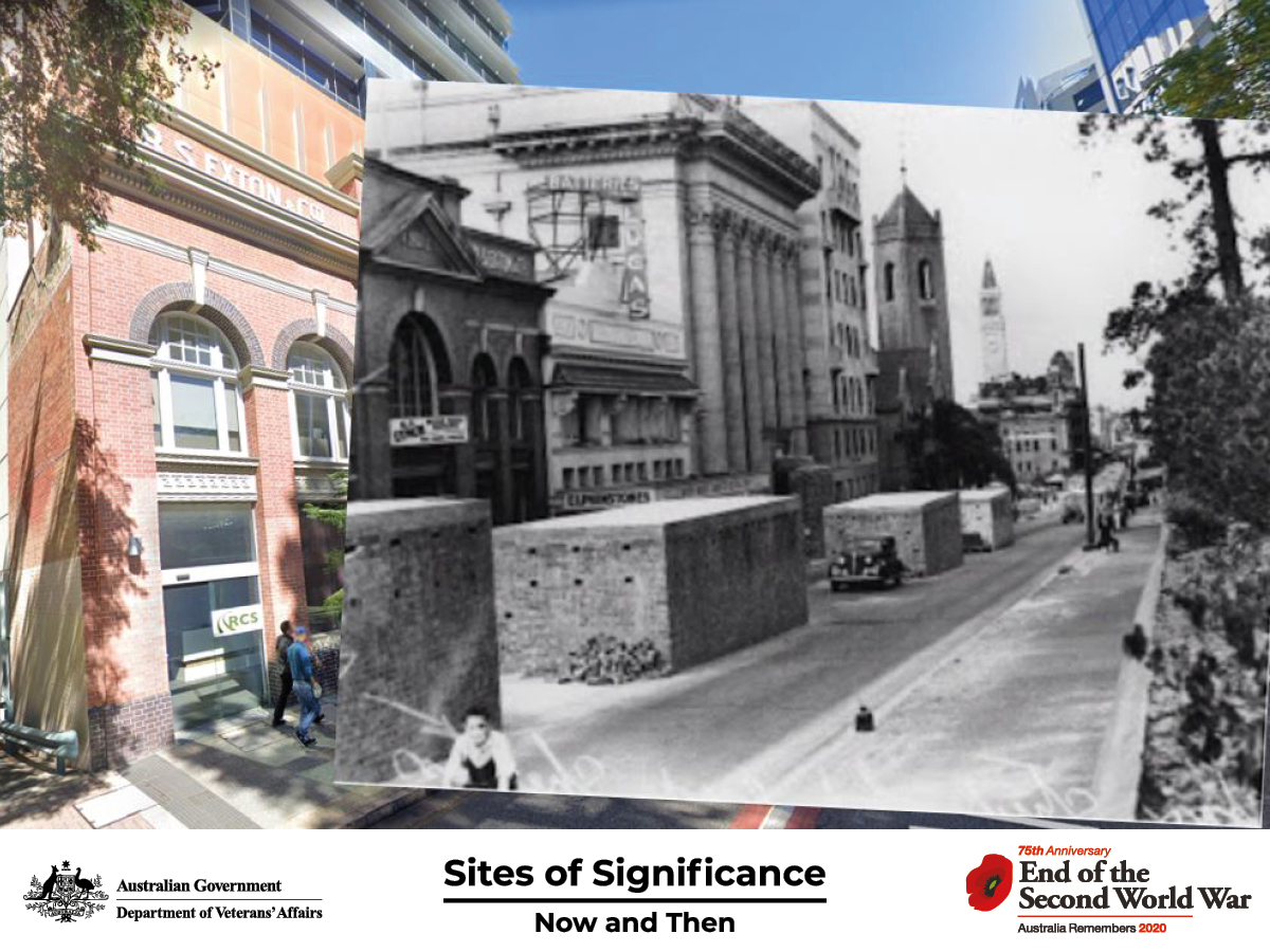 Bomb shelters in Ann Street, Brisbane.