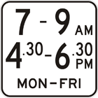 Time of operation sign