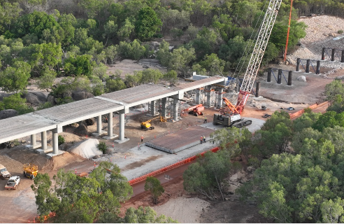 Photo of a road bridge being built in far north Queensland