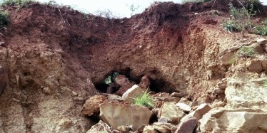 Tunnel erosion in Marburg, Queensland