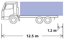 An illustration of a load projecting from the rear of a vehicle