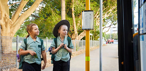 Children about to board a bus