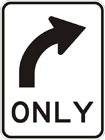 All traffic turn right sign