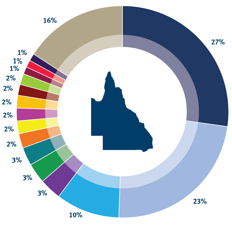 This graph shows the registered battery electric vehicle models (passenger vehicles) as a percentage of total battery electric passenger vehicles registered in Queensland as of 30 June September 2024.