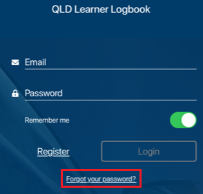 Login screen with 'Forgot your password?' link highlighted