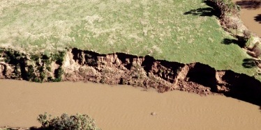 Severe stream bank erosion