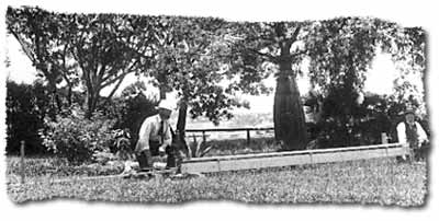 Chain standard in the Old Supreme Court Grounds, North Quay, Brisbane