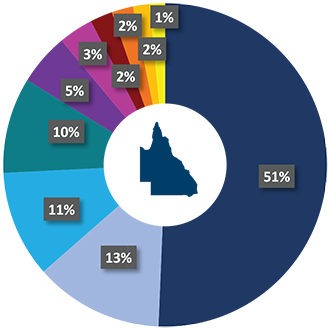 Pie graph representing the different battery models registered in Queensland