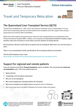 Liver transplant temporary relocation booklet cover
