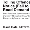 Sample of tolling offence unit infringement notice