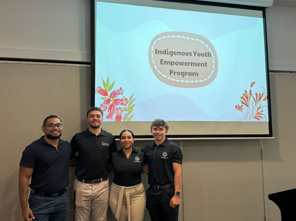 photo of Brody and 3 other students from NRL cowboys house leadership program