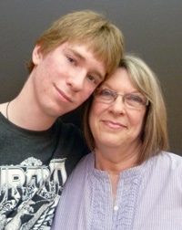 Young carer Lachlan St.Godard with his mum, Margie.