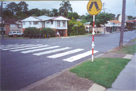 Pedestrian crossing painted on road