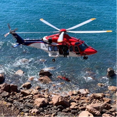 RW AW139 Rescue Helicopter in action