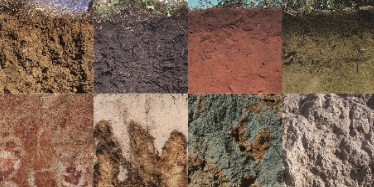 Mosaic of different soil colours across Queensland landscapes.