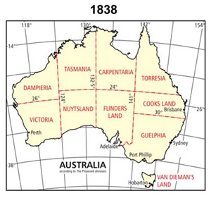 Map from 1838 showing proposed state boundaries