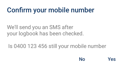 message to confirm mobile number