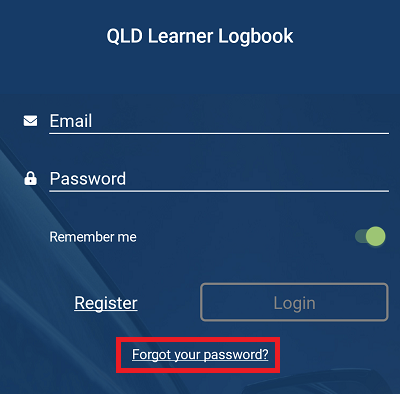 Screenshot of the login page with the Forgot your password link highlighted