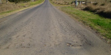 Road deterioration and crumbling caused by salinity