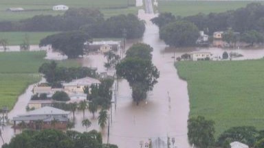 flood water around houses